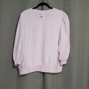 Puff sleeved crew neck sweater